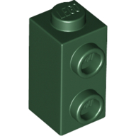 Lego kostka (kostička) 1x1x1 2/3 s nopy na jedné straně, tmavě zelená (6252591)